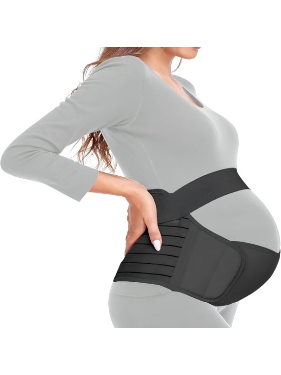 Maternity Belt Pregnancy Belly Band 3 in 1 Maternity Support Belt for Pregnant Back/Pelvic/Hip Pain,Maternity Band Belly Support for Pregnancy (Black,L: Fit Ab 39.5"-51.3")