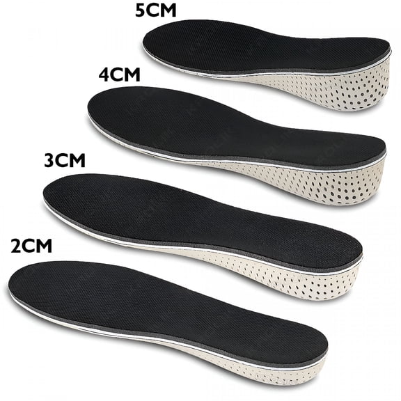 TELOLY Memory Foam Eva Height Increase Insoles 2-5Cm Breathable Ultra Light Elevated Sports Insoles for Men and Women