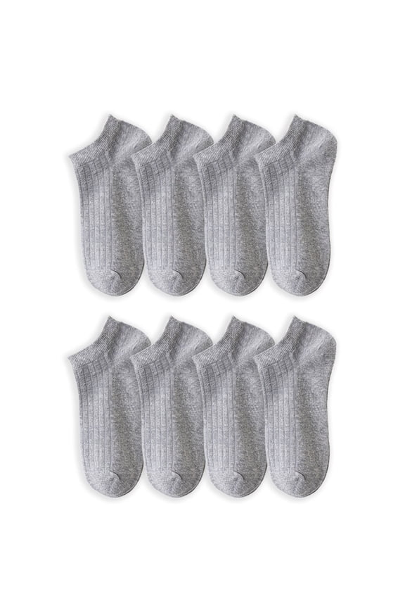 Men No Show Socks 8 Pairs Invisible Cotton Socks Non Slip Short Socks Comfortable and Breathable,Light Gray