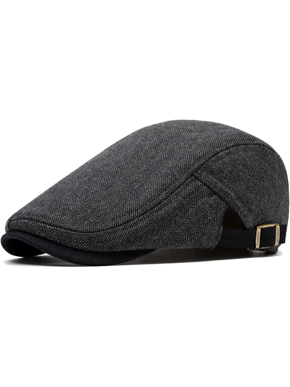 Men'S Cotton Flat Cap Herringbone Tweed Newsboy Hat Adjustable Wool Blend Hats Gatsby Cabbie Ivy Caps, Newsboy Cap Herringbone Tweed & Adjustable