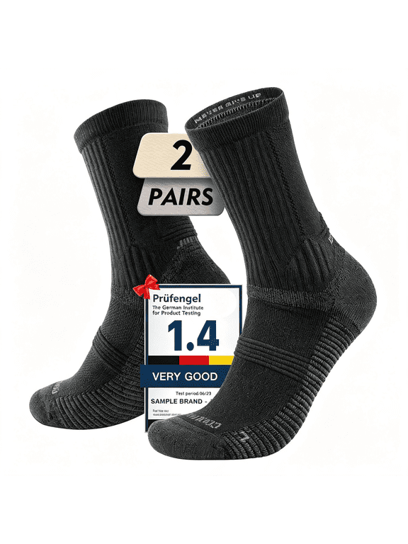 Men'S Summer Merino Wool Hiking Socks,Lightweight Micro Crew|Rws Merino Wool and Coolmax Fibers for Breathable,Moisture-Wicking,Anti-Blister Comfort on Summer Hikes and Travel