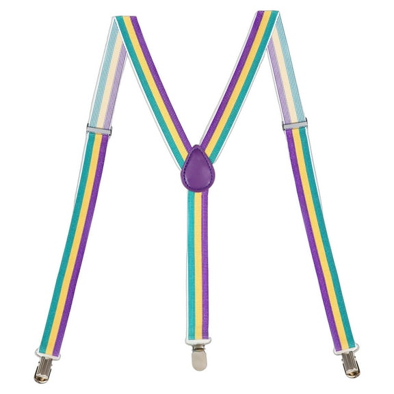 TELOLY Men'S Suspenders Anti-Slip Mens Suspenders Suitable for All Seasons Wear-Resistant Suspenders for Men Heavy Duty,Purple and Yellow