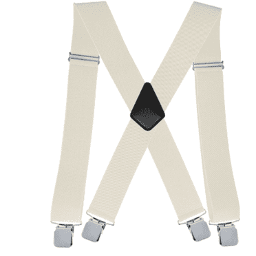 TELOLY Men'S Suspenders Exquisite Suspenders Antifouling Adjustable Length Suspenders for Men Heavy Duty,White