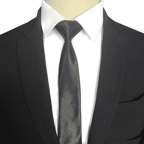 TELOLY Men'S Ties Slim Design Necktie Shiny Satin Material Corbatas Para Hombres Elegantes Black