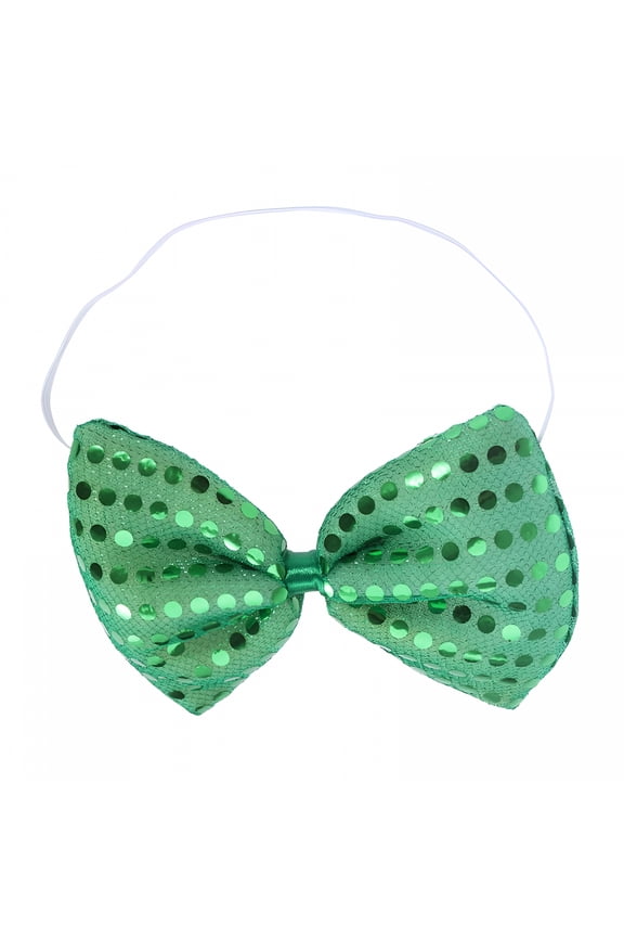Men and Women'S Fashion Sequin Bowtie Adjustable Pre-Tied Bow Tie for St. Patrick'S Day(Green)