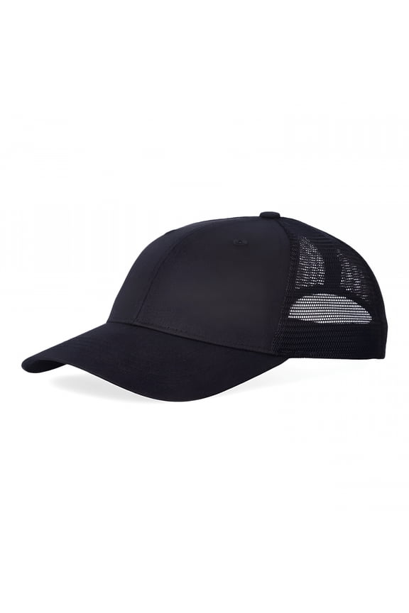 Men's Cotton Twill Mesh Back Baseball Cap,Hardhat Accessories for Men,Black Snapback Hats for Men,Black/Black