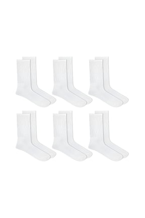 Men's Crew Socks, 6-Pack, White