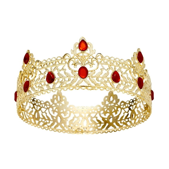 TELOLY Men's Crown Party Crown Vintage Rhinestones Crown,King Crown