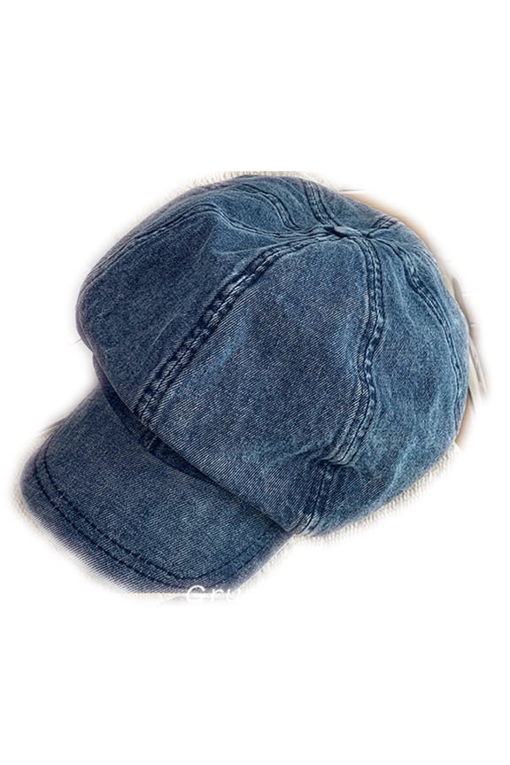 Men's Flat Cap, Retro Denim Newsboy Cap Painter Beret