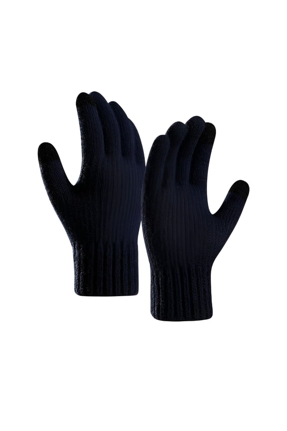 Men's Pure Wool Knitted Gloves with Lining