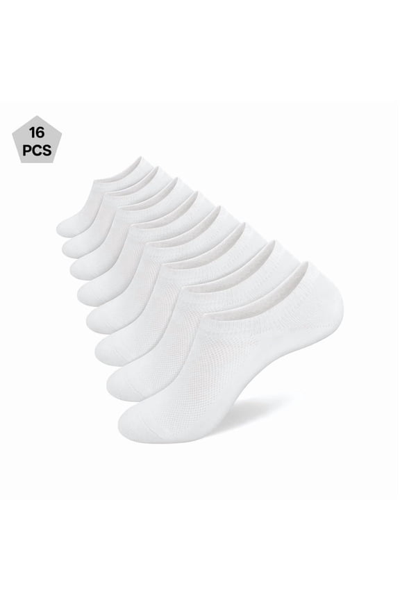 Men's No Show Socks 8 Pairs Invisible Low Cut Socks with Non Slip Grippers, Breathable Moisture Wicking Athletic Liner Socks for Everyday Wear Casual Sports Workout Size 5-14