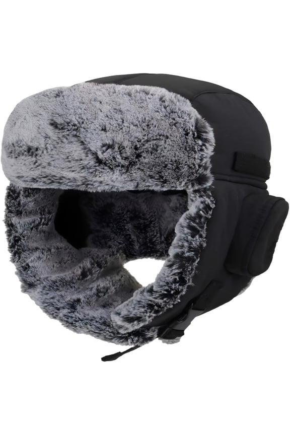 Men's Trapper Hat with Faux Fur Lining Eskimo Windproof Winter Warm Hats Ushanka Hunting Hat