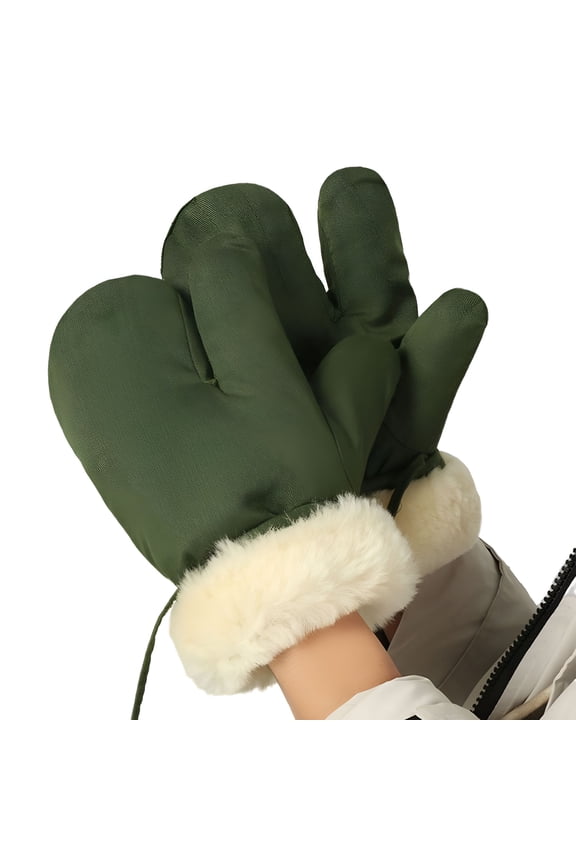 Men's Winter Gloves with String Fleece Lined Mittens Cold Weather Accessories