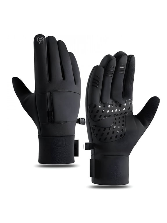 HBMYN Men's Black XL Winter Thermal Touchscreen Gloves,Windproof No Slip