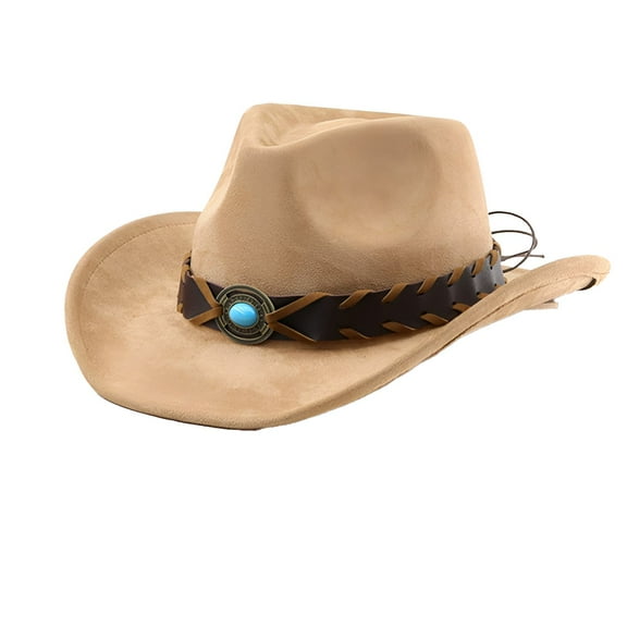 TELOLY Mens Cowboy Hat,Adjustable Design Fits All Head Sizes Bucket Hats for Woman,Features Classic Decorative Details Womens Hats,Camel