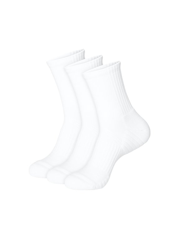 Mens Crew Socks,3-Pack,Moves Impact Zone Cushioned Crew Socks,Shoe Sizes 6-12,Supportive Cushioning for Active Wear
