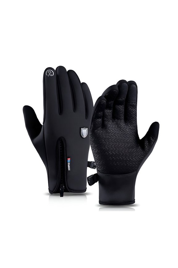Mens Gloves Warm Winter Unisex Workout Gloves for Women Outdoor Cycling Ski Motorcycle Cold Weather Work Out Gloves Gym for Woman Black XL