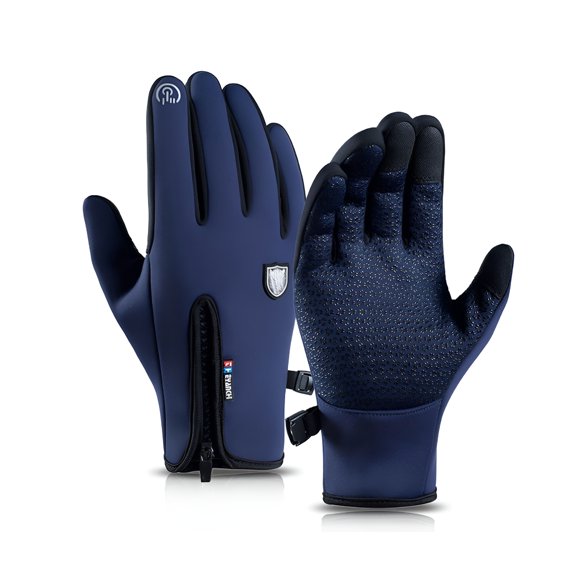 TELOLY Mens Gloves Work Winter Motorcycle Unisex Womens Warm Gloves Medium Cold Weather Outdoor Cycling Ski Warm Winter Gloves Dark Blue L