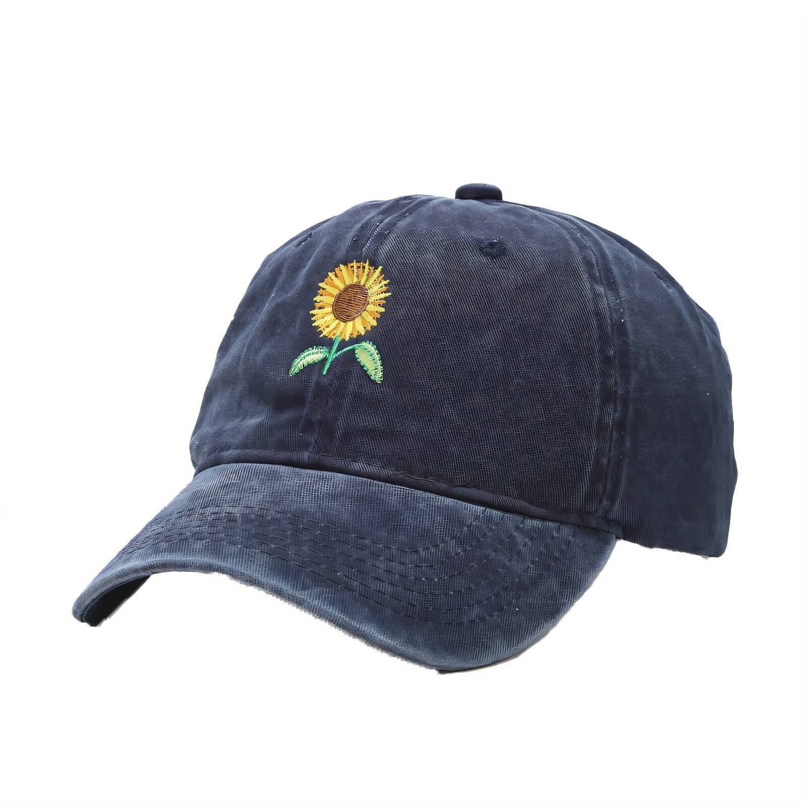TELOLY Mens Hats,Sunflower Embroidery Unisex Fit Baseball Cap,56
