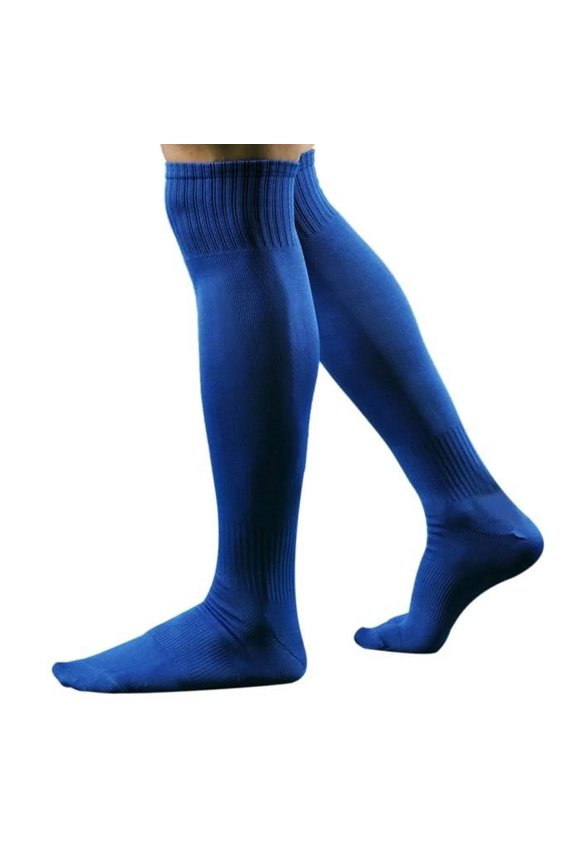 Mens Socks Boot Socks for Men Sport Football Soccer Long Socks Over Knee High Sock Baseball Socks Blue