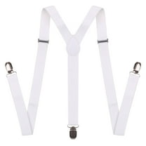 TELOLY Mens Suspenders,Lightweight Suspenders for Men,Breathable Suspenders for Men Heavy Duty,White