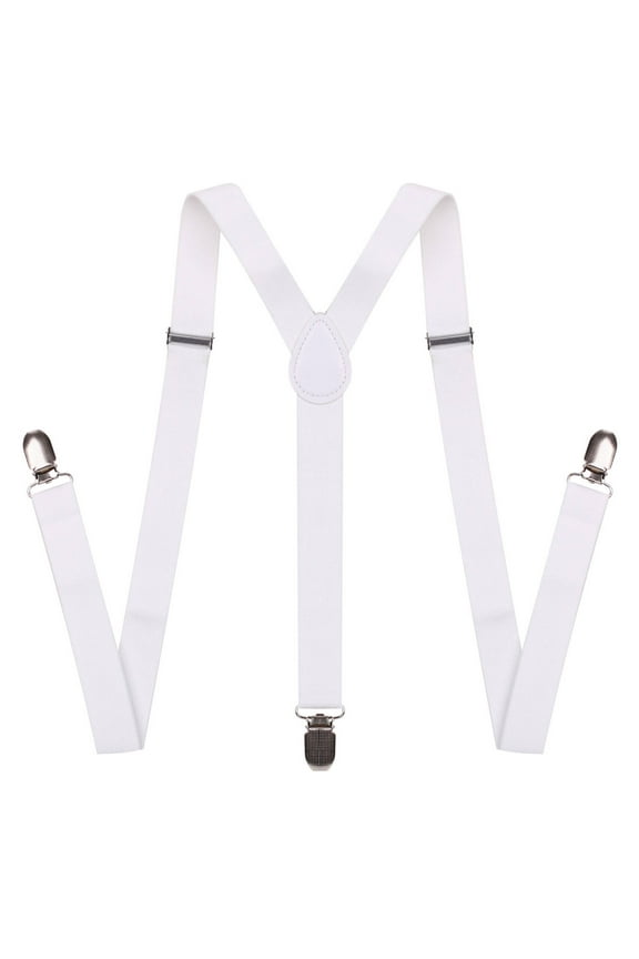 Mens Suspenders,Lightweight Suspenders for Men,Breathable Suspenders for Men Heavy Duty,White