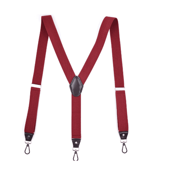 TELOLY Mens Suspenders Trendy Items Suspenders for Men Fashion Trend Adapt to Different Body Types Suspenders for Men Heavy Duty,Wine Red