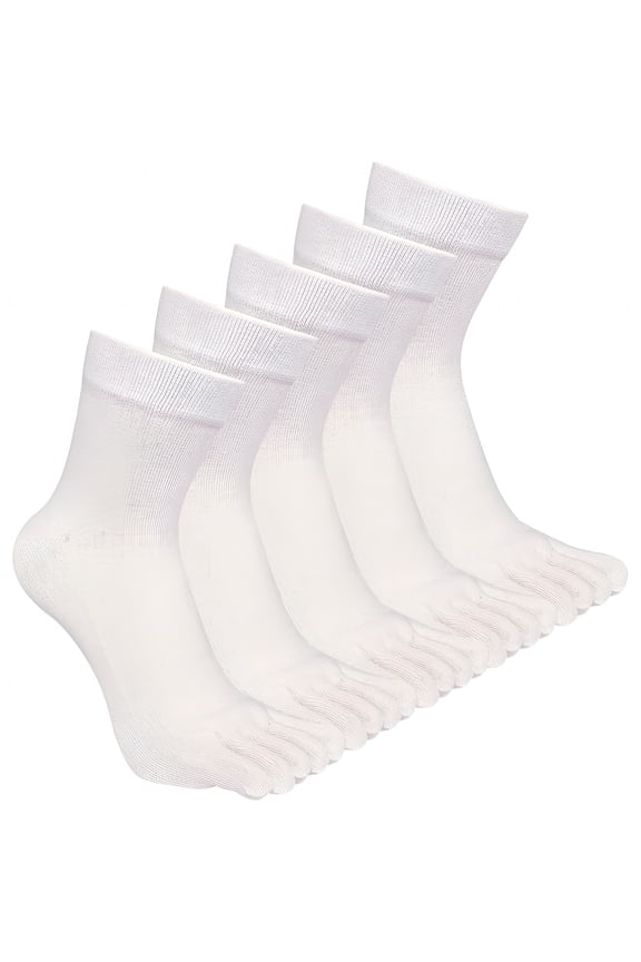 Mens Toe Socks Cotton Athletic Running Five Finger Crew Socks Men No Show Socks5 Pairs
