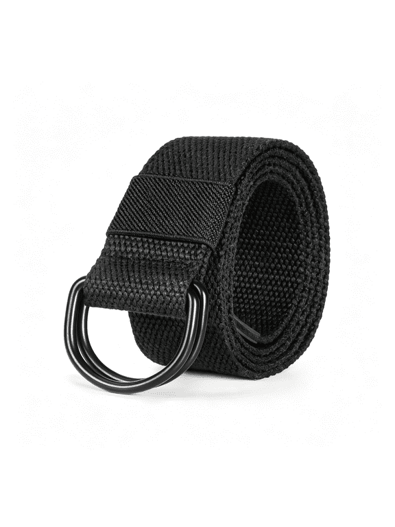 Mens Womens Canvas Belt,D-Ring Buckle Cloth Fabric Belt for Men|1 1/2" Wide Casual Belt for Jeans Pants Football,D-Ring Buckle Adjustable Belt