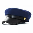 thumbnail image 1 of TELOLY 2026 New Mens Womens Newsboy Cap Yacht Captain Sailor Hat Cabbie Baker Boy Faux Leather Cadet Beret Captain Hat, 1 of 7