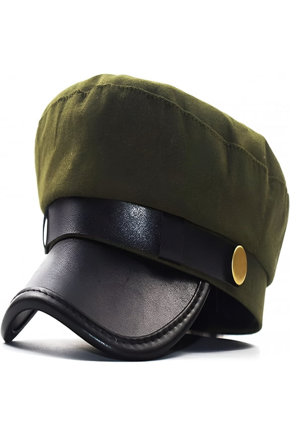 Mens Womens Newsboy Cap Yacht Captain Sailor Hat Cabbie Baker Boy Faux Leather Cadet Beret