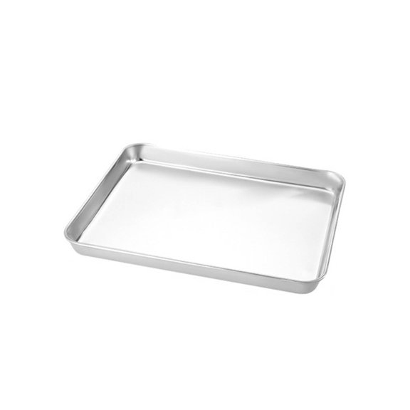 TELOLY Metal Litter Box,Deep Tray Stainless Steel Cat Litter Box,Flat Bottom Design Small Litter Box,A31*24*31㎝