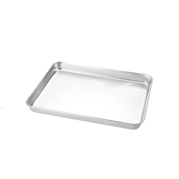 BPPEG Metal Deep Tray Stainless Steel Cat Litter Box,Flat Bottom A40x30x33cm