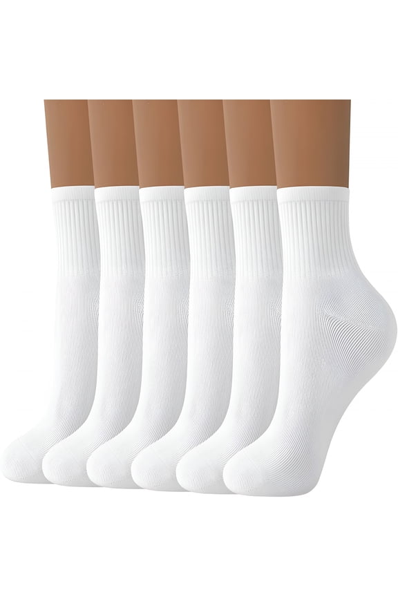 Mini Crew Socks Casual Cute Soft Ankle Socks 6 Pairs,Size 5-10