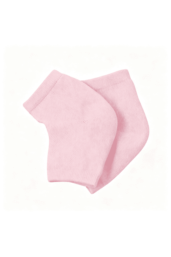 Moisturizing Socks,100% Cotton Heel Socks for Dry Cracked Feet Women,Cracked Heel Treatment Silicone Heel Socks,Breathable Hydrating Gel Heel Protectors for Repair,Spa&Daily Use,2 Pairs,Pink