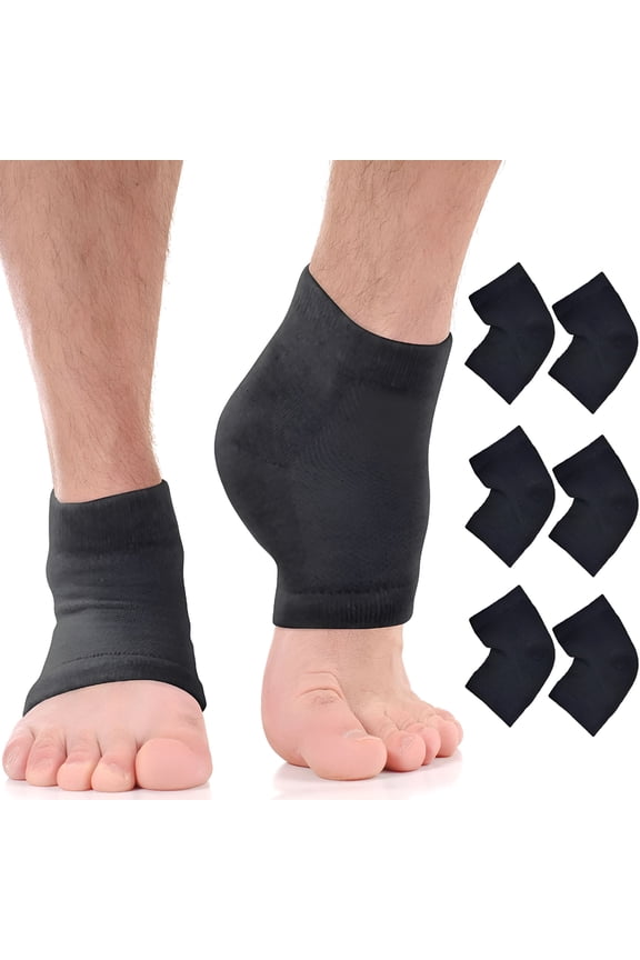 Moisturizing Socks for Cracked Heels Treat Dry Heels Fast,Pain Relief from Rough Feet with These Aloe Lotion Spa Socks for Heels (XL 3 Pairs)