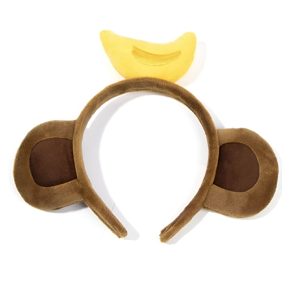 TELOLY Monkey Hair Hoop Banana Hairband Theme Party Headdress Washing Face Headband Cartoon Hairbands Monkey Headband