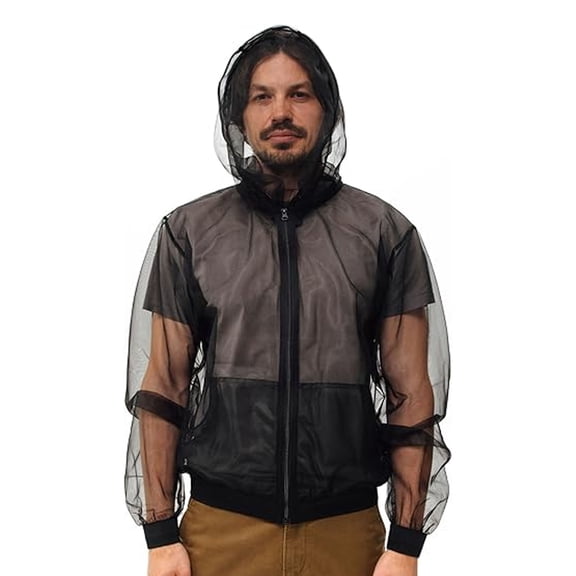 TELOLY Mosquito Jacket, Mesh Zipper Bug Shirt Mosquito Suit, Outdoor Summer Mosquito Net Clothing for Fishing Hiking