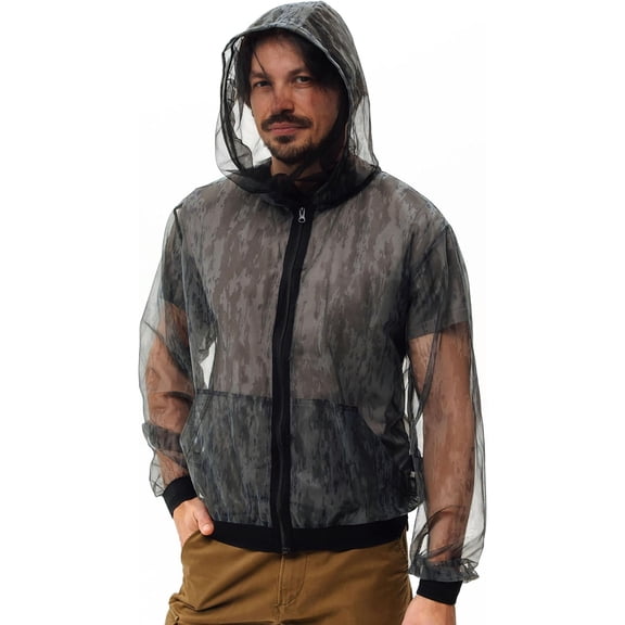 TELOLY Mosquito clothing Jacket, Mesh Zipper Bug Shirt Mosquito Suit, Outdoor Summer Mosquito Net Clothing for Fishing Hiking