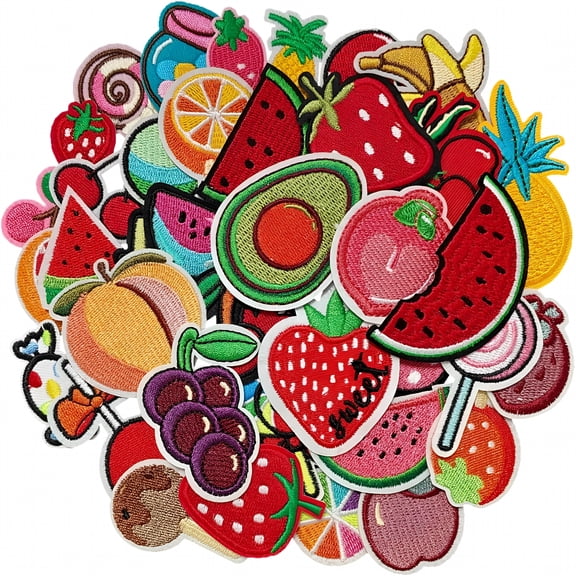 TELOLY Multicolor Fruit Embroidered Iron on Patch for Clothes