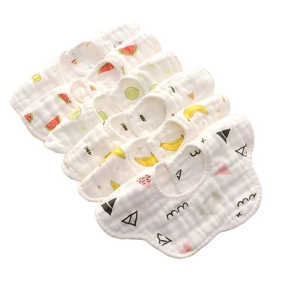 TELOLY Muslin Bibs, 6 Pcs Baby Bandana Drool Bibs for Boys Girls Newborn Infant for Drooling and Teething, 100% Organic Cotton and Super Absorbent Hypoallergenic Pullover Baby Bibs