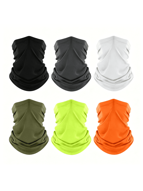 Neck Gaiter, 6 Pack Cooling Uv Protection Bandana Face Mask Gator Scarf for Men Women