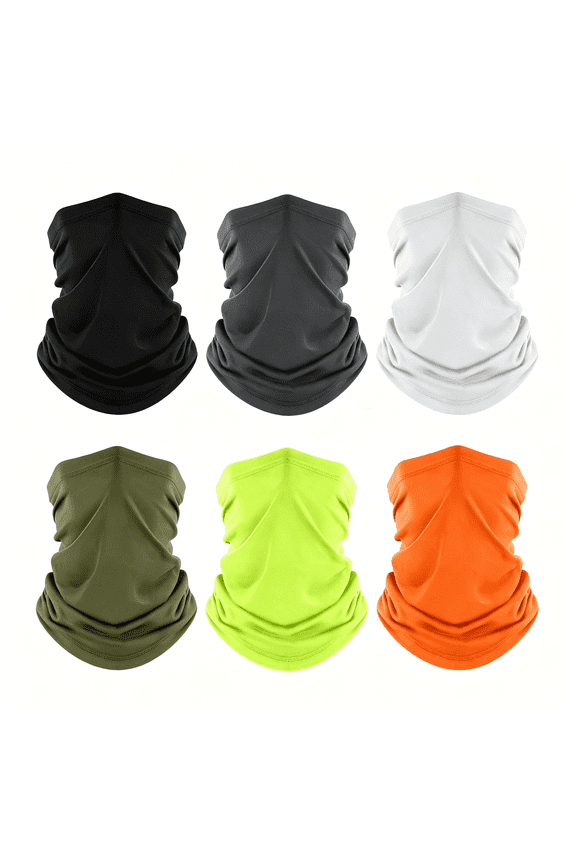Neck Gaiter, 6 Pack Cooling Uv Protection Bandana Face Mask Gator Scarf for Men Women
