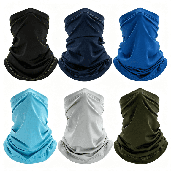 TELOLY Neck Gaiter 6 Pack Uv Protection Cooling Hiking Face Cover Menwomen Breathable Gator