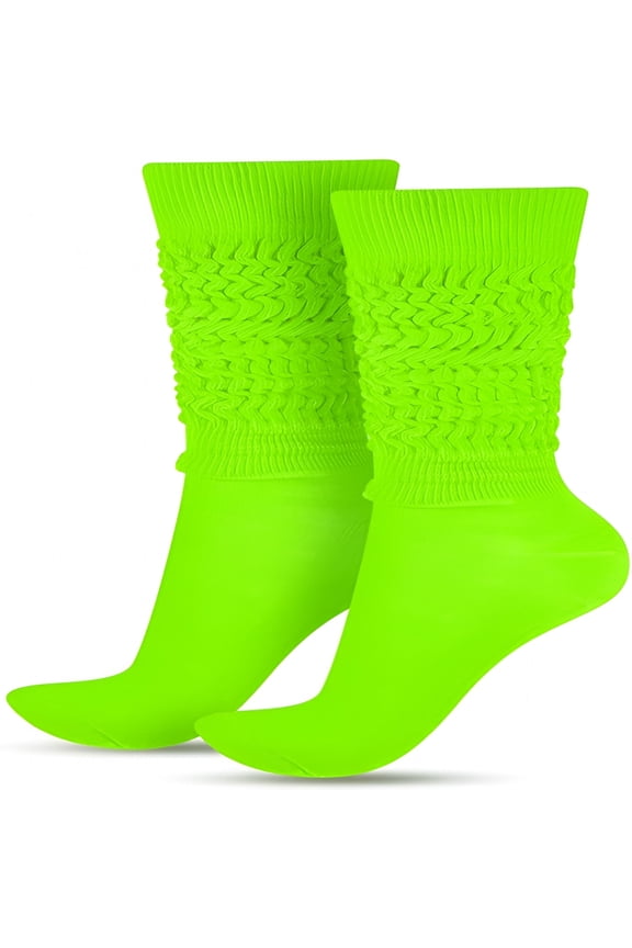 Neon Slouch Socks,80s 90s Neon Women's Leg Warmers Extra Long Slouch Socks Soft Scrunch Knee High for Party