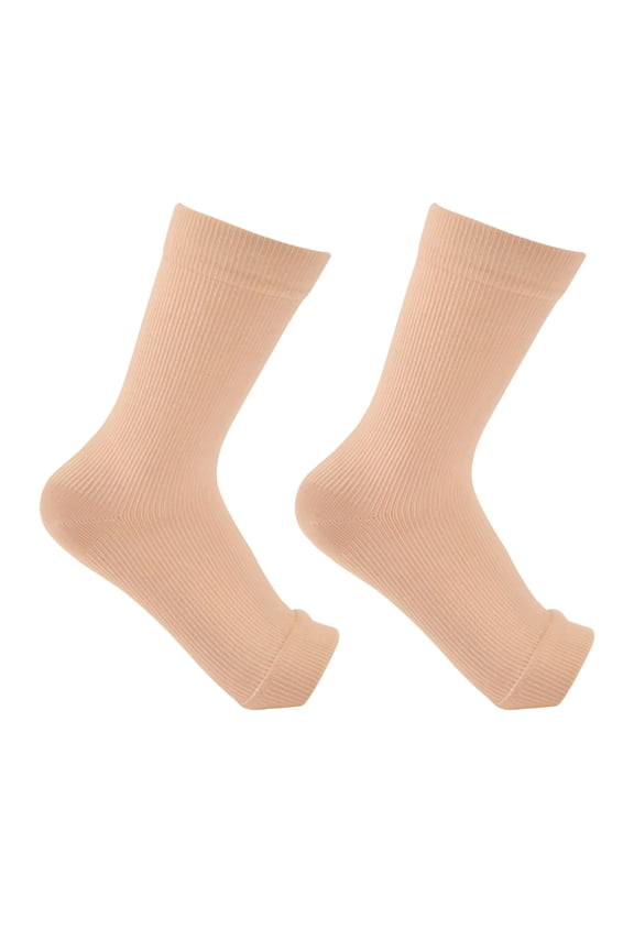 Neuropathy Socks for Women, Open Toe Compression Ankle Sleeves, Breathable Nylon Foot Support Hosiery for Swelling & Running