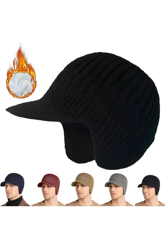 Cozyhead Beanie, Cozy Head Beanie, Knitted Hat, Mens Winter Hat with Brim