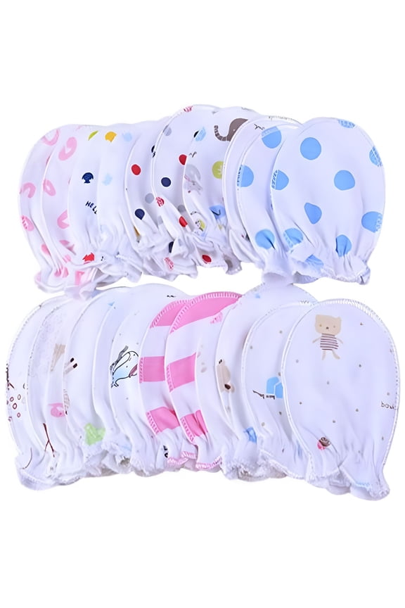 Newborn Baby Cotton Gloves No Scratch Mittens For 0-6 Months Infant Boys Girls 5 Pairs