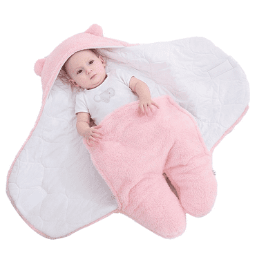 TELOLY Newborn Swaddle,Soft Baby Girl Swaddles,Cozy Toddler Blanket Ideal for Fall/Winter,Pink