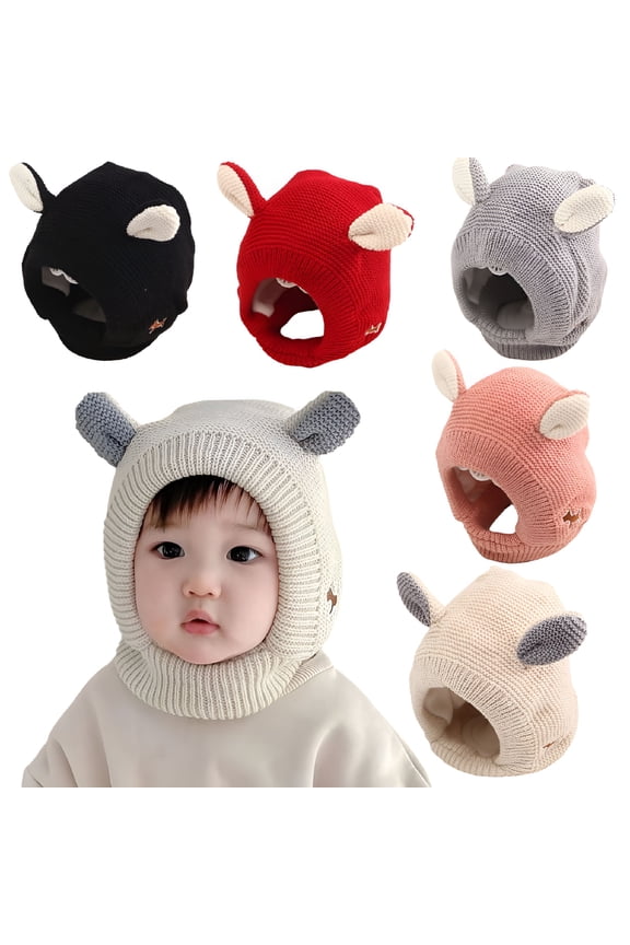 2026 New Newborn Toddler Winter Hats 8 Months-3 Years Old Knitted Cap Baby Ear Protection Hats Boys Girls Padded Warm Hats for Stroller,Outdoor,Winter,Snow,Cold Weather,Daily Wear